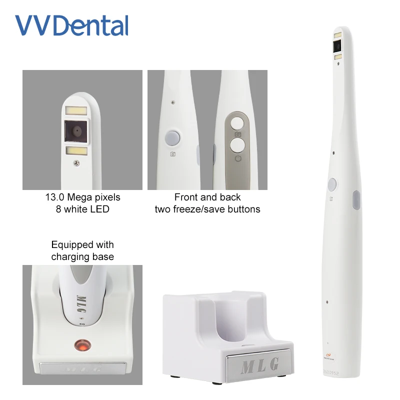 Dental Intraoral Camera Wireless Signal to USB 8 LED 3.0 Mega Pixels 1920*1080P Base-activated Auto On/Off Intra Oral Camera