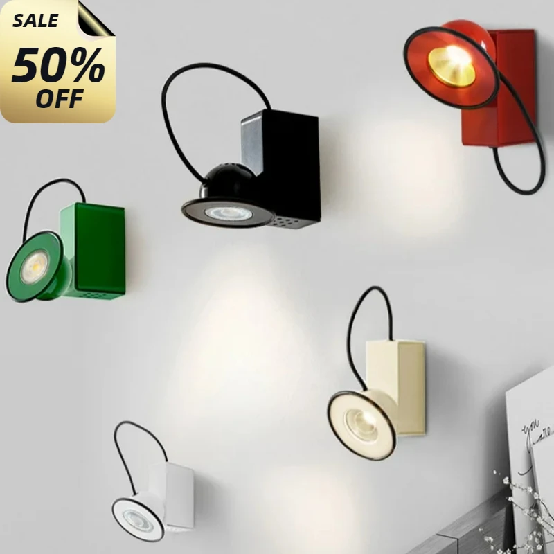 Italian Stilnovo Minibox Magnetic Wall Light 220V Reading Light Retro Bedroom Desk Study Reading Living Room Designer Wall Lamp