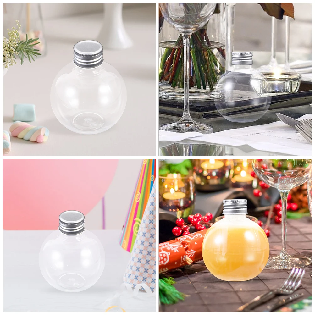 

10 Pcs Ball Light Bulb Bottle Clear Bottles Shaped The Pet Plastic with Lids Water