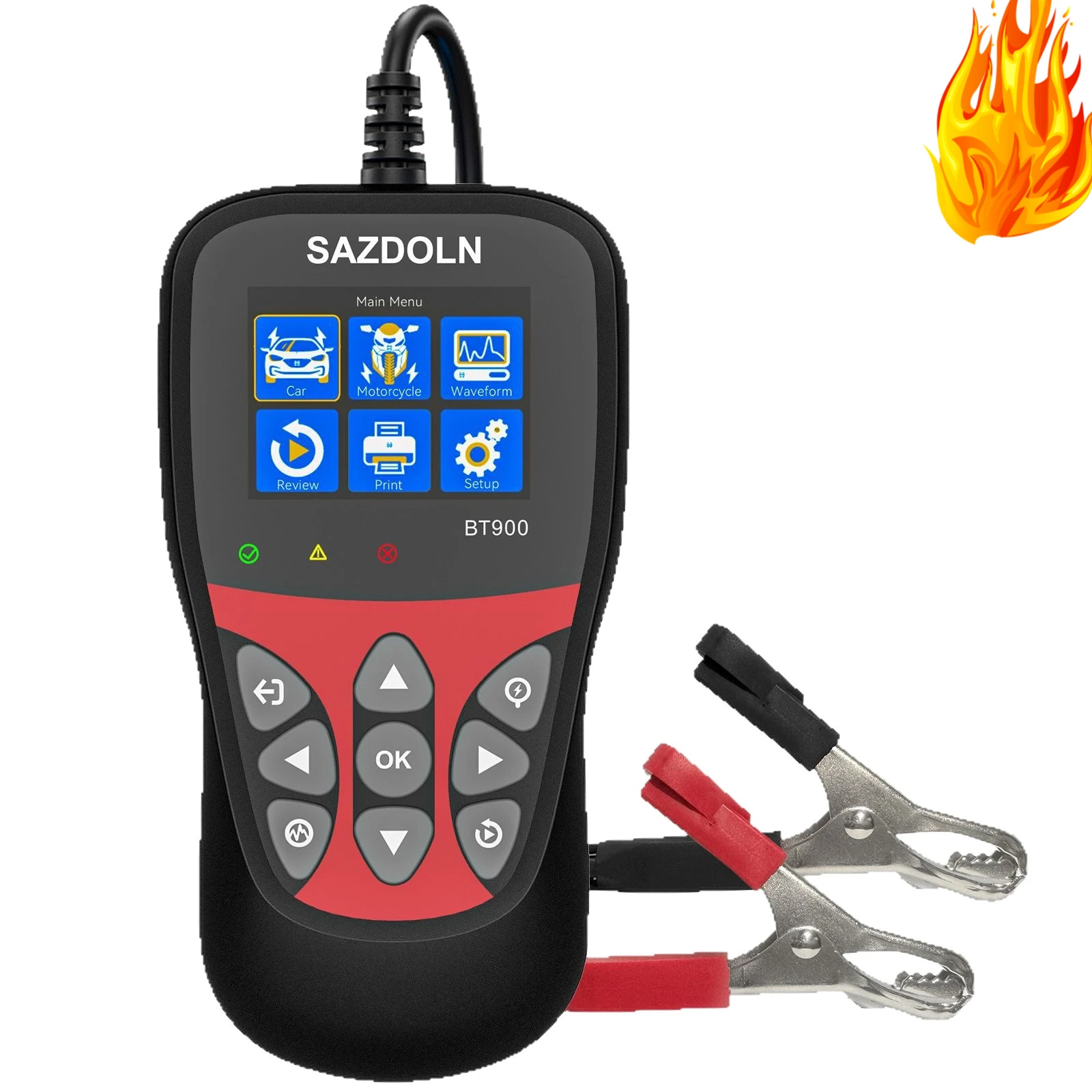 

Тестер автомобильного аккумулятора 12 В — анализатор аккумулятора одной кнопкой для автомобилей/грузовиков, тестирование CCA/напряжения/ здоровья