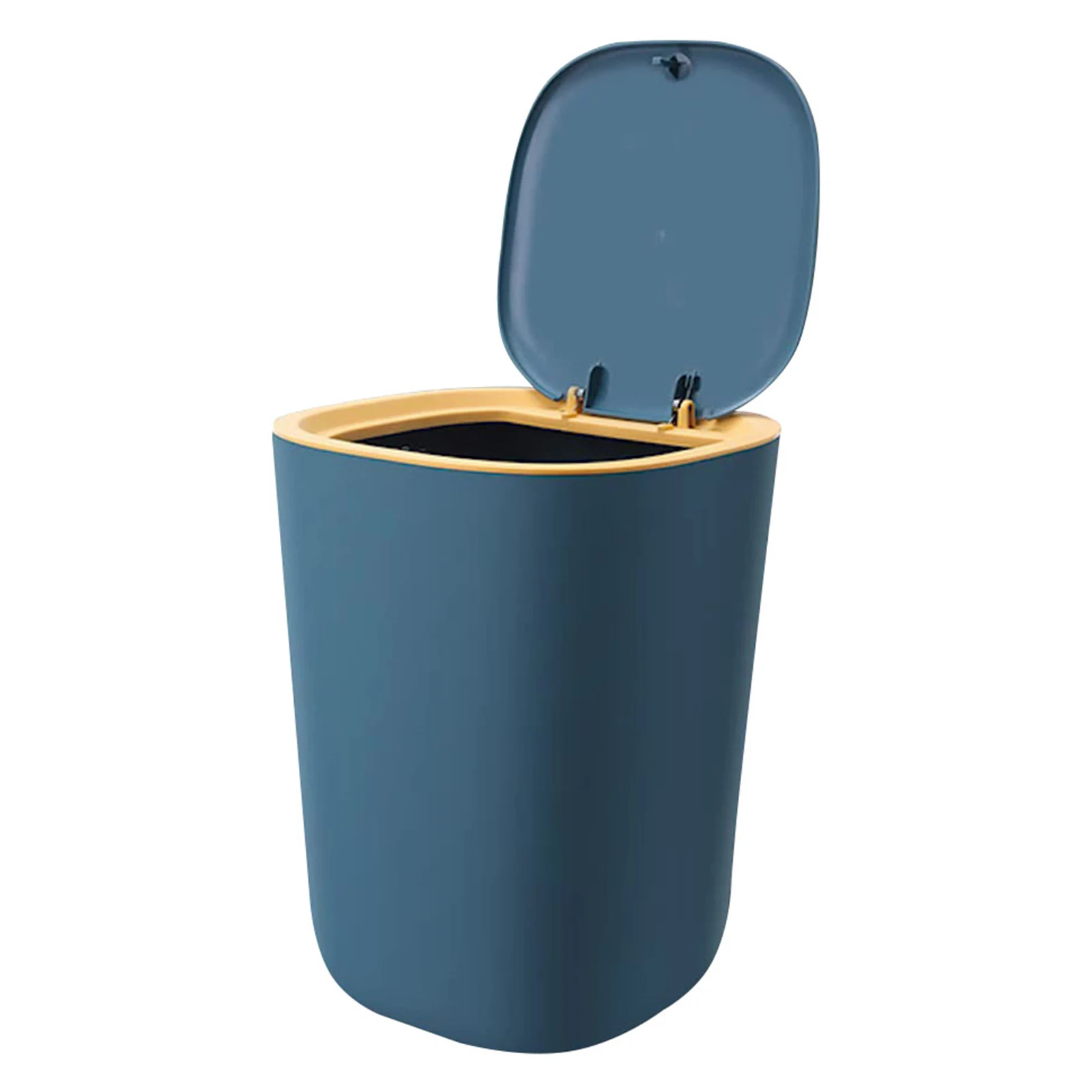 

Flip Trash Can Small Bin Blue Cover Kitchen Bedroom Easy Use Waste Container Garbage Can PP Material Household Trash Bin Mini