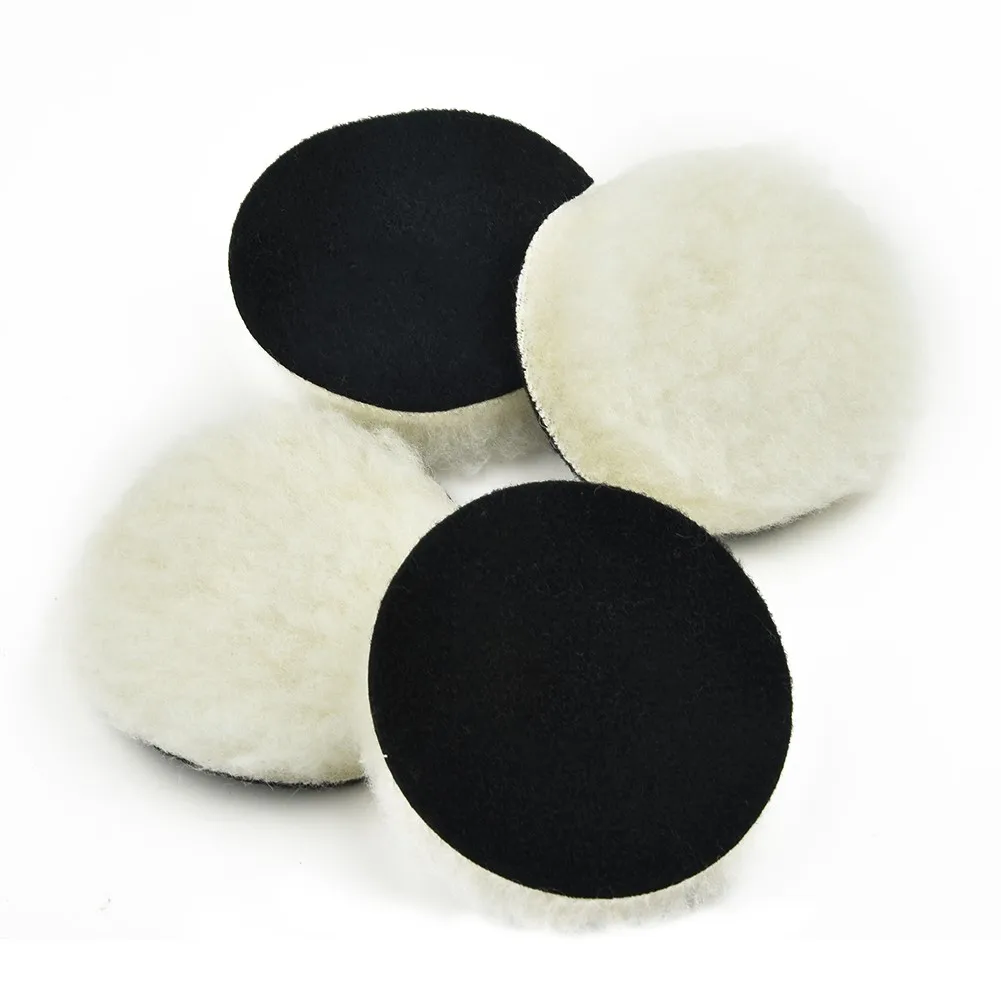 4pcs 3 Inch Car Polishing Disc Self-Adhesive Buffing Waxing Sponge Wool Wheel Polishing Pad For Car Polisher Drill Adapter