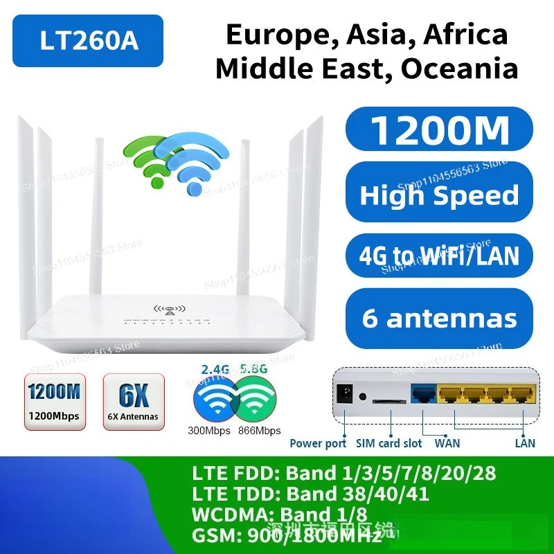 

LT260 4G/5G WiFi Router, CAT6/12 1200M Replacement for B525/B818