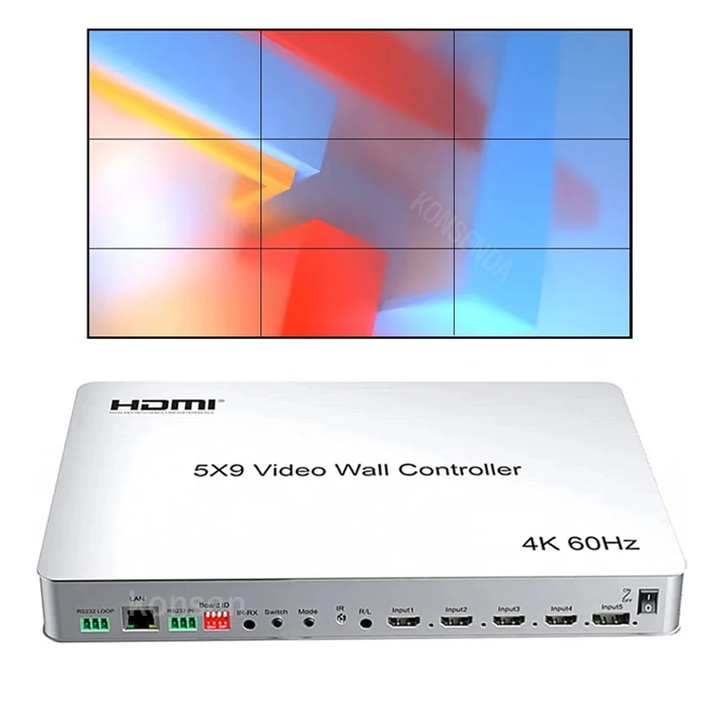 

4K 5x9 HDMI Video wall controller 2x2 3x3 Multi Screen Processor Horizontal Vertical Splicer 90 180° Rotate PIP with Multiviewer