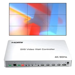 4K 5x9 HDMI Video wall controller 2x2 3x3 Multi Screen Processor Horizontal Vertical Splicer 90 180° Rotate PIP with Multiviewer