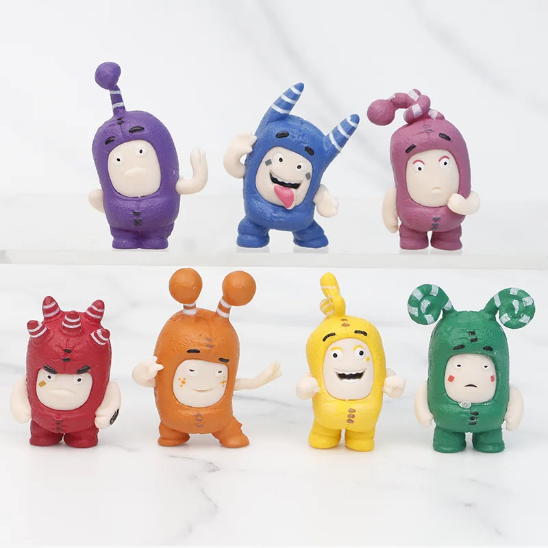 7pcs/set Cute Oddbods Action Figures Toys 4cm