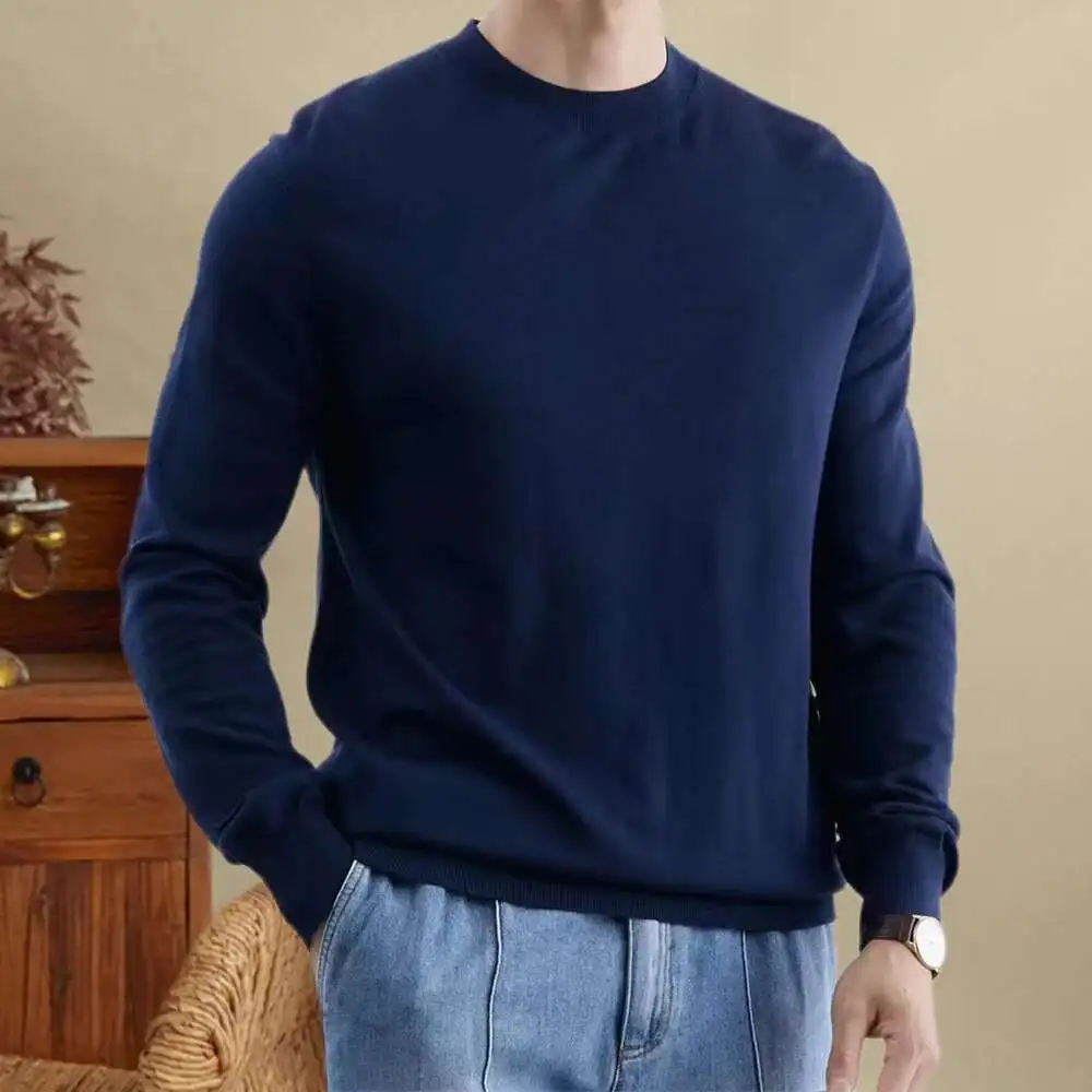 남성용 멀티 컬러 심플 홈 풀 옴므 스웨터, 2024 가을 양모 니트 스웨터, 캐주얼 소셜 클럽 의상, 헤렌 풀오버