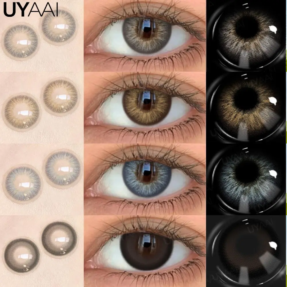 Lentilles de contact colorées UYAAI : Lentilles bleues beauté, lentilles Colorcon mode, lentilles noires naturelles, lentilles marron naturelles, lentilles de mode