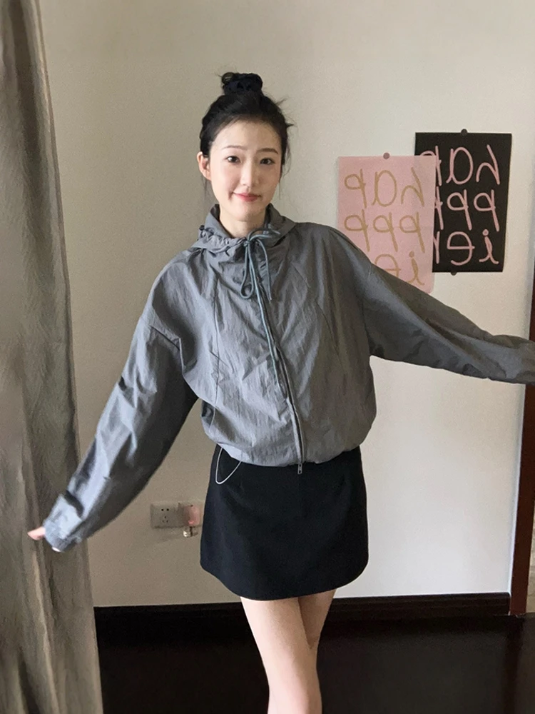 

Женская функциональная уличная куртка DesiGar с длинными рукавами, свободного кроя, с капюшоном, для повседневной носки, модное пальто для женщин