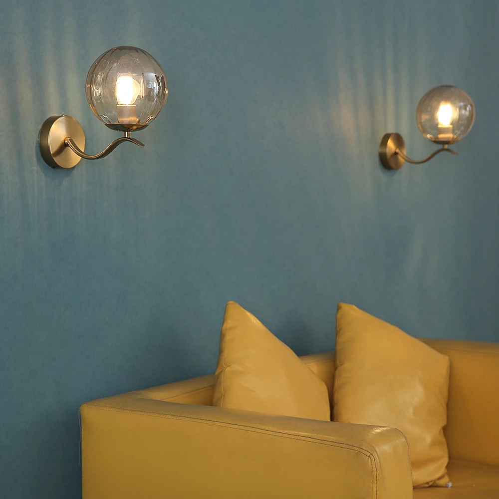 

Nordic Modern Led Wall Lamp Color Glass Wall Light Minimalist Bedroom Bedside Sconce Living Dining Kitchen Indoor Light Fixtures