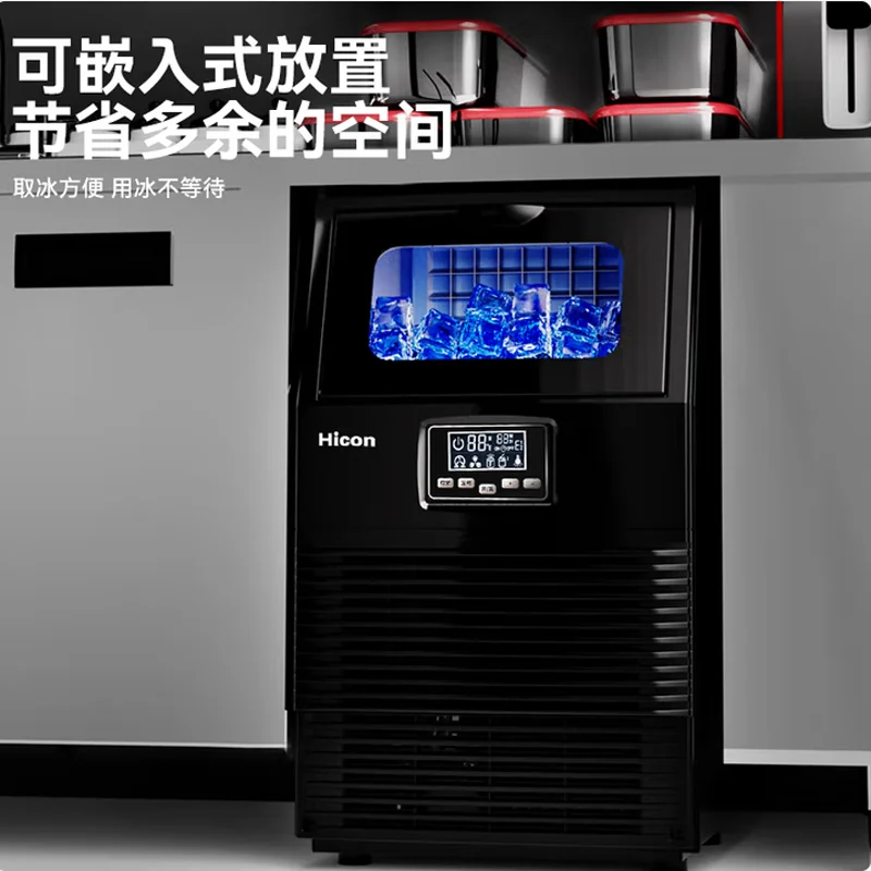 صانعات الثلج على سطح الطاولة، غطاء من الفولاذ المقاوم للصدأ، التنظيف الذاتي التلقائي مع أكياس الثلج ومغرفة الثلج، مكتب المطبخ والمزيد #1