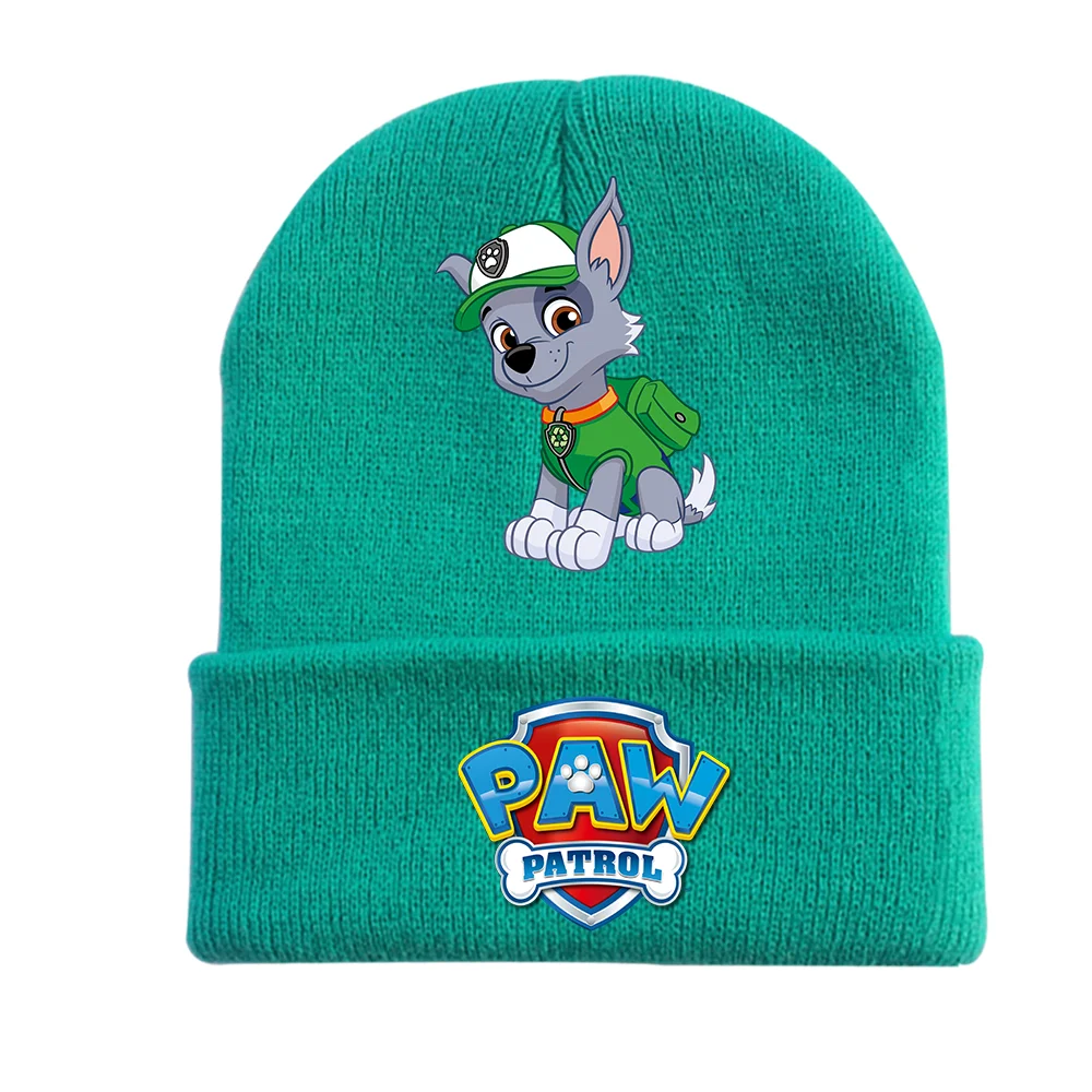 Paw Patrol Knitted Hat Chase Skye Cute Cartoon Fluorescent Headdress Boys & Girls Cold Cap Warm Hats Knitted Wool Birthday Gifts