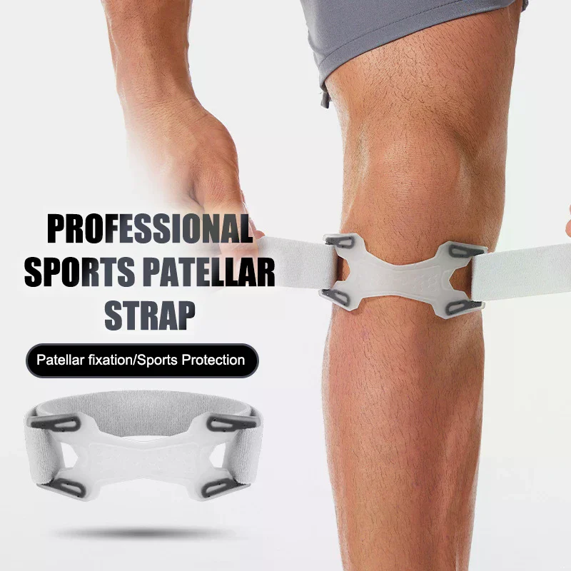 Patella Kneecap Band Adjustable Silicone Knee Tendon Strap Pressurized Protector Knee Pad Shock Absorption Basketball Sports