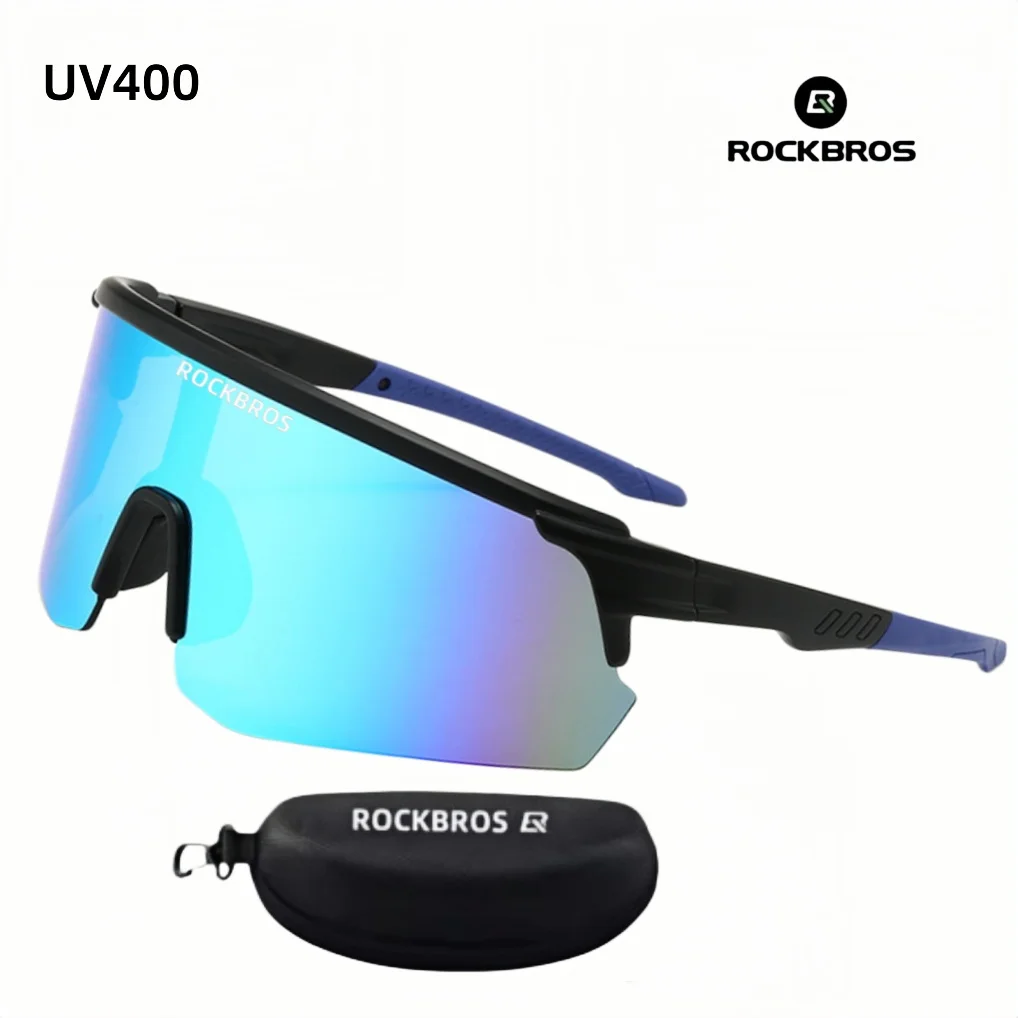 ROCKBROS Half Frame Integrated Cycling Sunglasses 1058, Windproof Sunglasses for Outdoor Running, Mountaineering, and Skiing