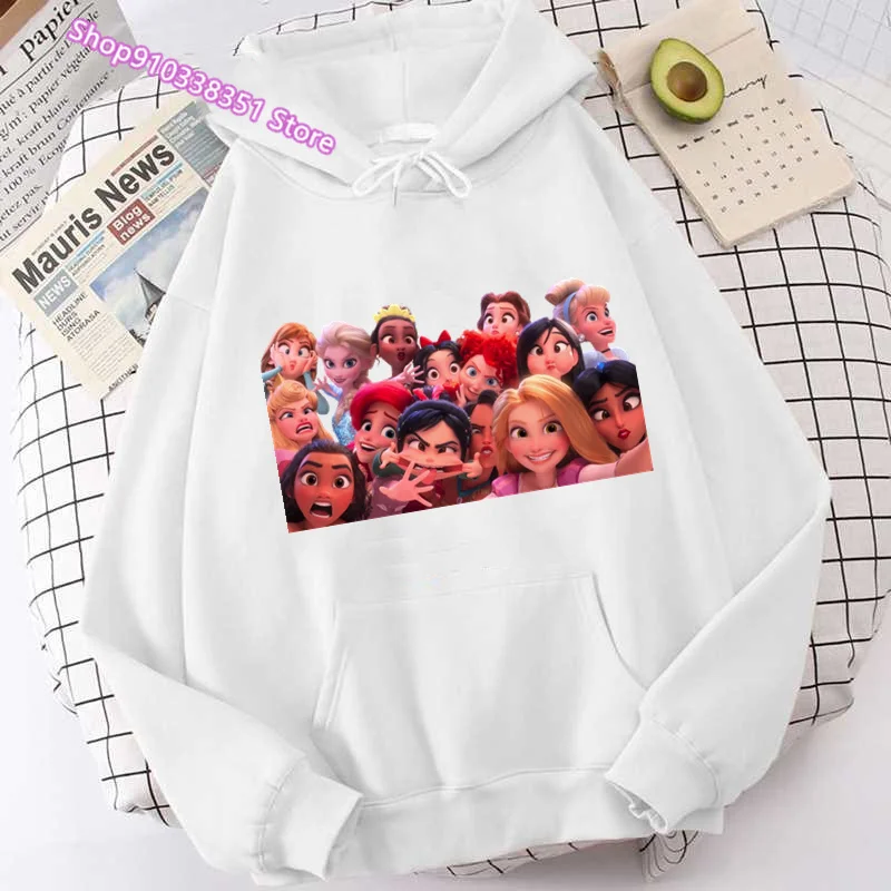 2024 Hoodies Women Sweatshirt Ariel Princess Mermaid Long Sleeve Harajuku Snow White Princess Print Female Sudadera Mujer