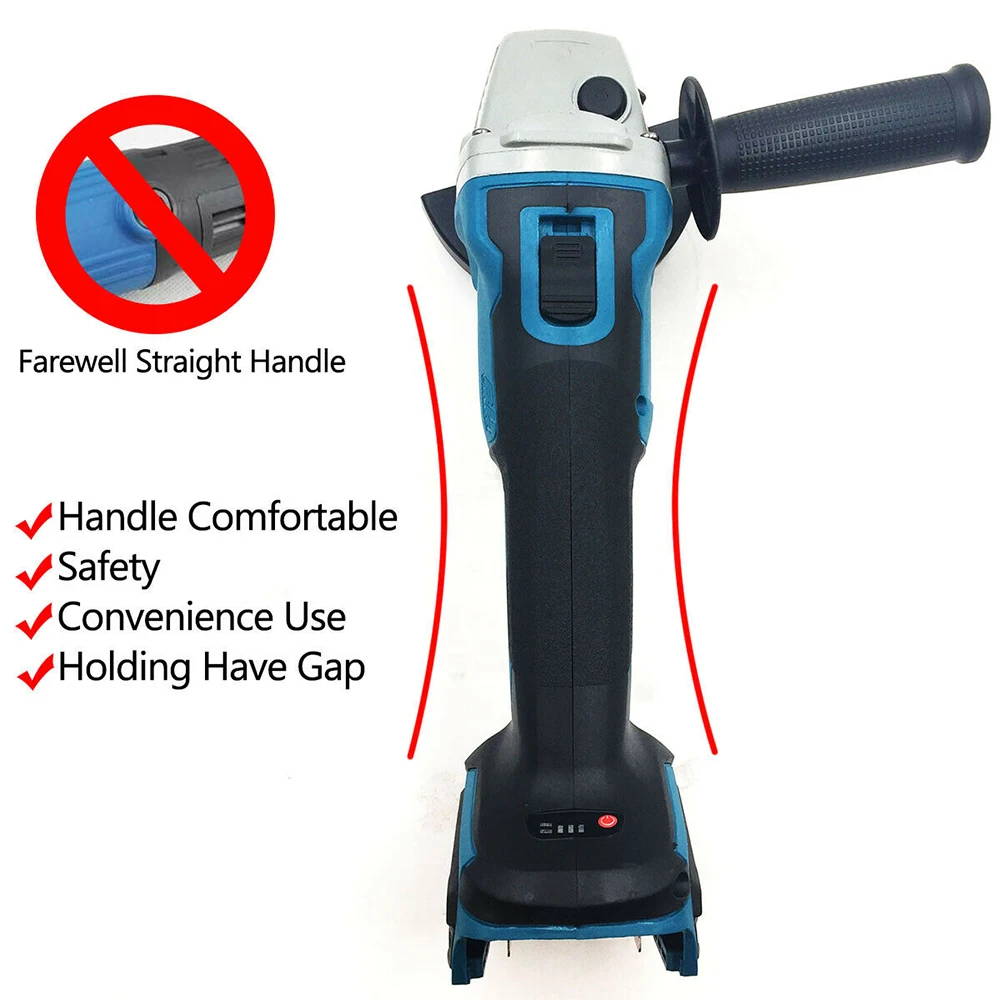 100mm Brushless Wireless Electric Angle Grinder Machine Home Woodworking Power Tools For 18V Makita Battery (Without battery)