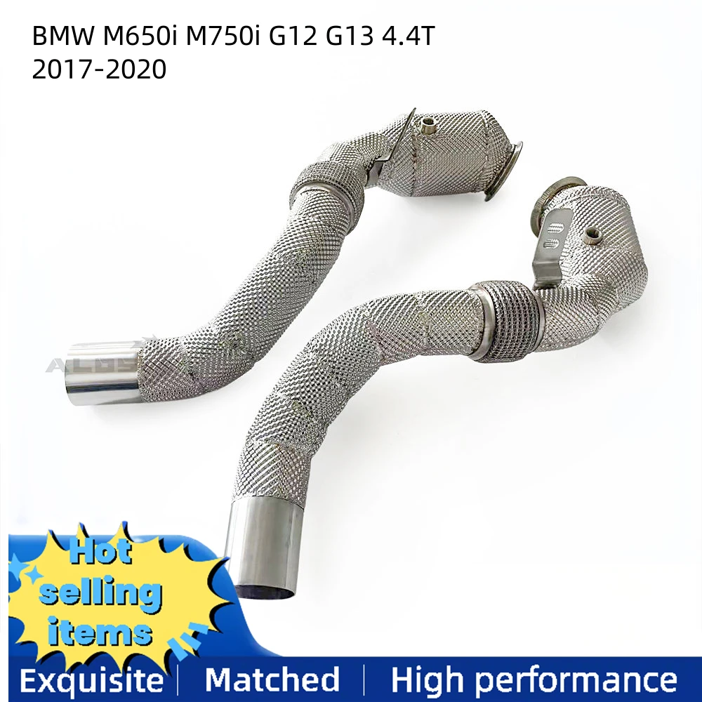 

Выхлопная труба для BMW M650i M750i G12 G13 4.4T 2017-2020, выхлопная система с тепловым экраном, модифицированная гоночная производительность