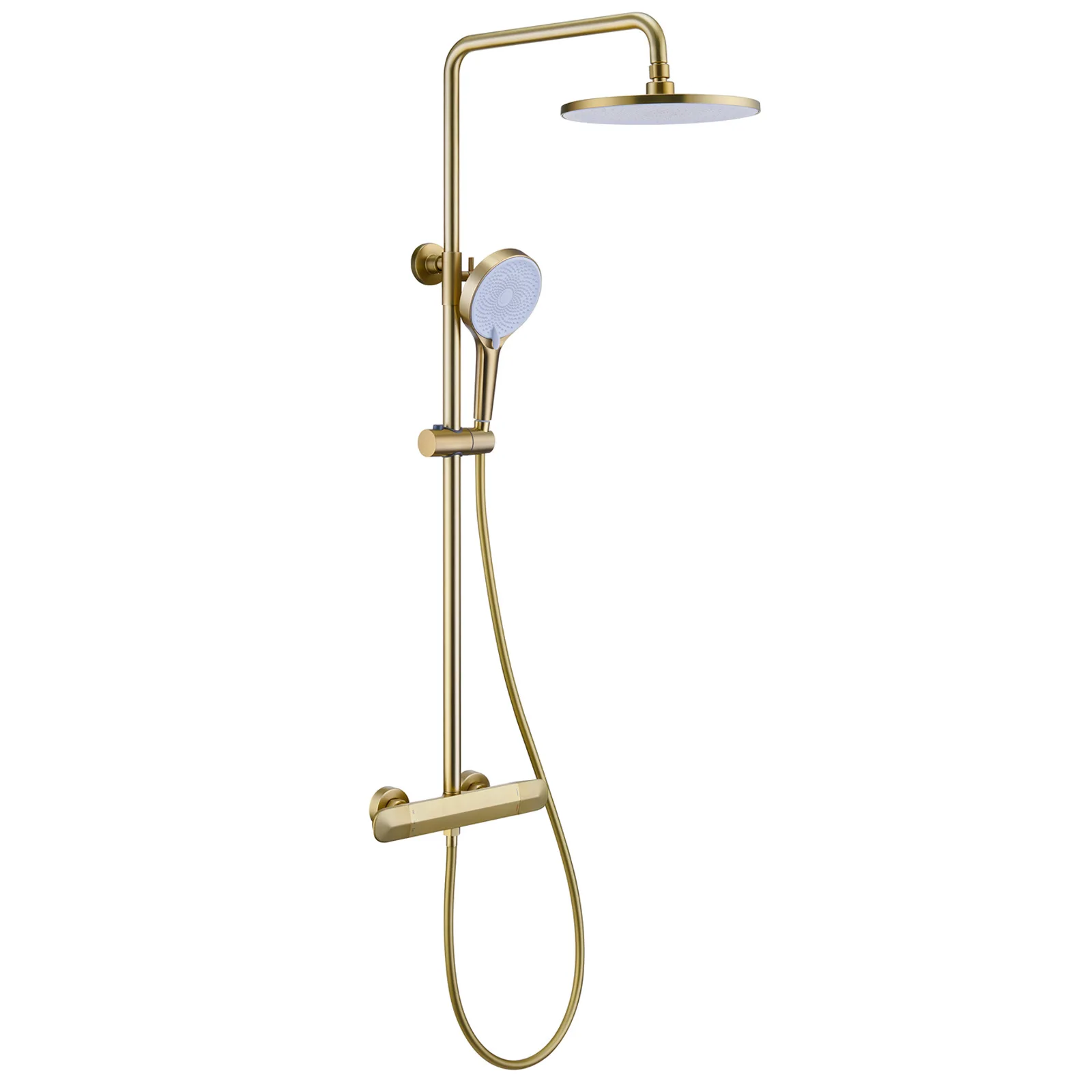 

Bathroom, Bathroom, Hot And Cold Three-function Bathroom, Surface-mounted Shower, Wire Gold Wall Shower Set