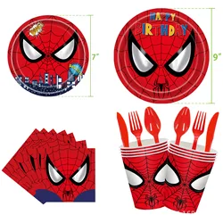 Marvel Heroes SpiderMan Anime Party Decoration forniture stoviglie bandiera tirando sfondo panno lattice alluminio Film palloncini