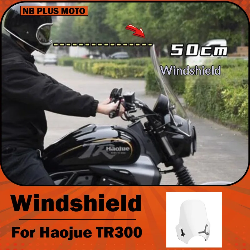 【Premium】For Haojue TR300 Modified PLUS Version: Transparent Hump Headlight-specific Pig’s Head-shaped Front Windshield Upgrade