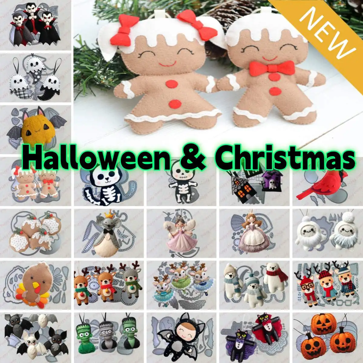 Felt Dies 2026 New Halloween Christmas Pumpkin Haunted House Cat Metal Cutting Dies For DIY Scrapbook Craft Decoration Template view 2