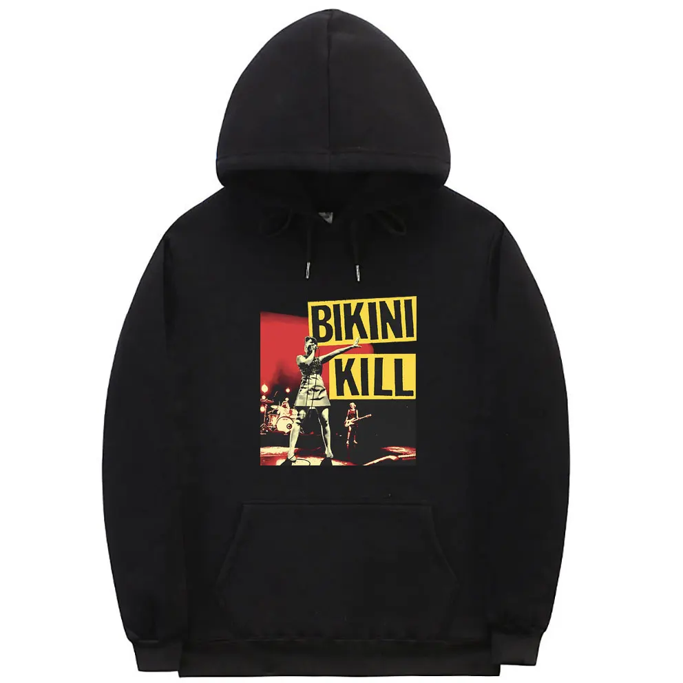 Punk Rock Band Bikini Kill Graphic Print Hoodie Riot Grrrl Kathleen Hanna Tracksuit Men Women Casual Oversized Pullover Hoodies