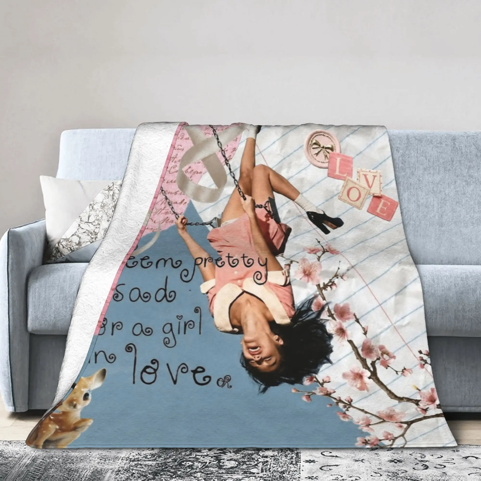 You Seem Pretty Sad for a Girl So in Love Blankets Hot Singer Fuzzy Vintage Breathable Throw Blankets for Coverlet Summer