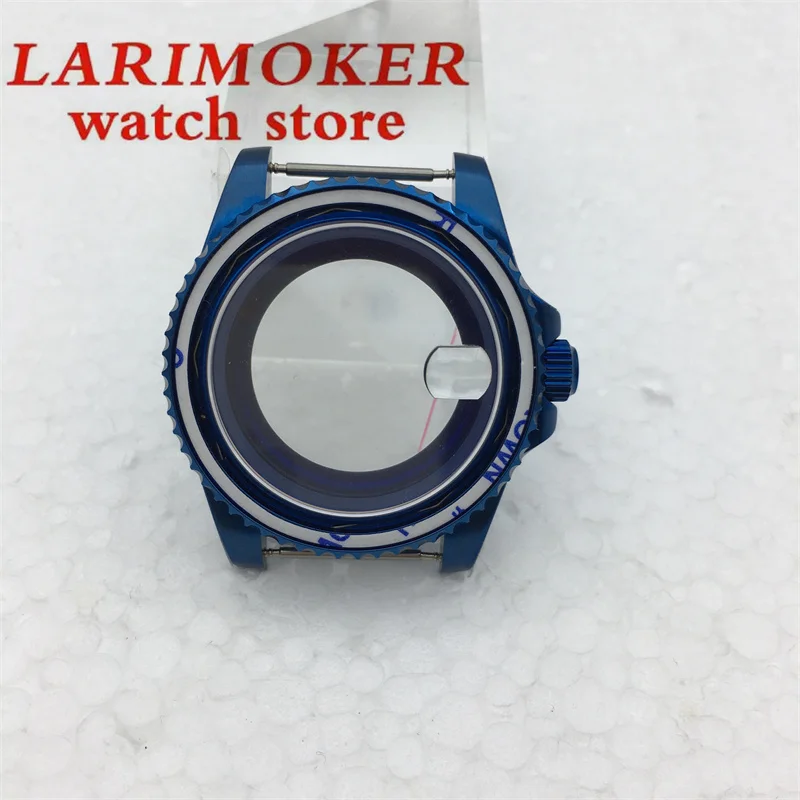 BLIGER 40mm 스테인리스 스틸 블루 도금 케이스 사파이어 글래스 케이스 날짜창 NH34 NH35 ETA2824 PT5000 미요타9015 무브먼트용