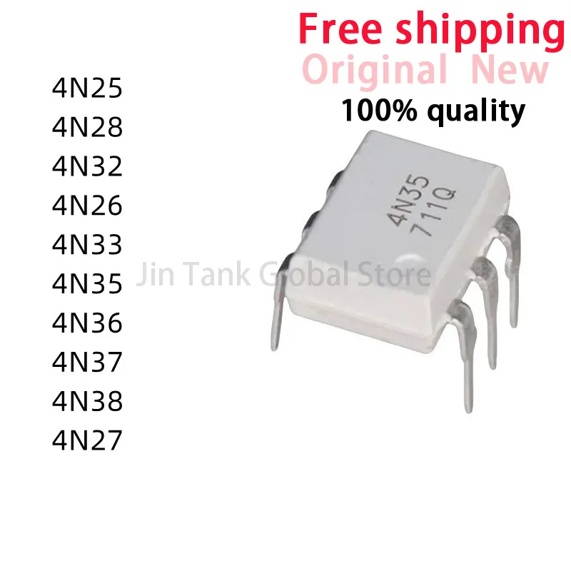 20pcs New 4N38 4N37 4N36 4N35 4N33 4N32 4N27 4N28 4N25 4N26 DIP-6 IC Optocoupler In Stock Wholesale