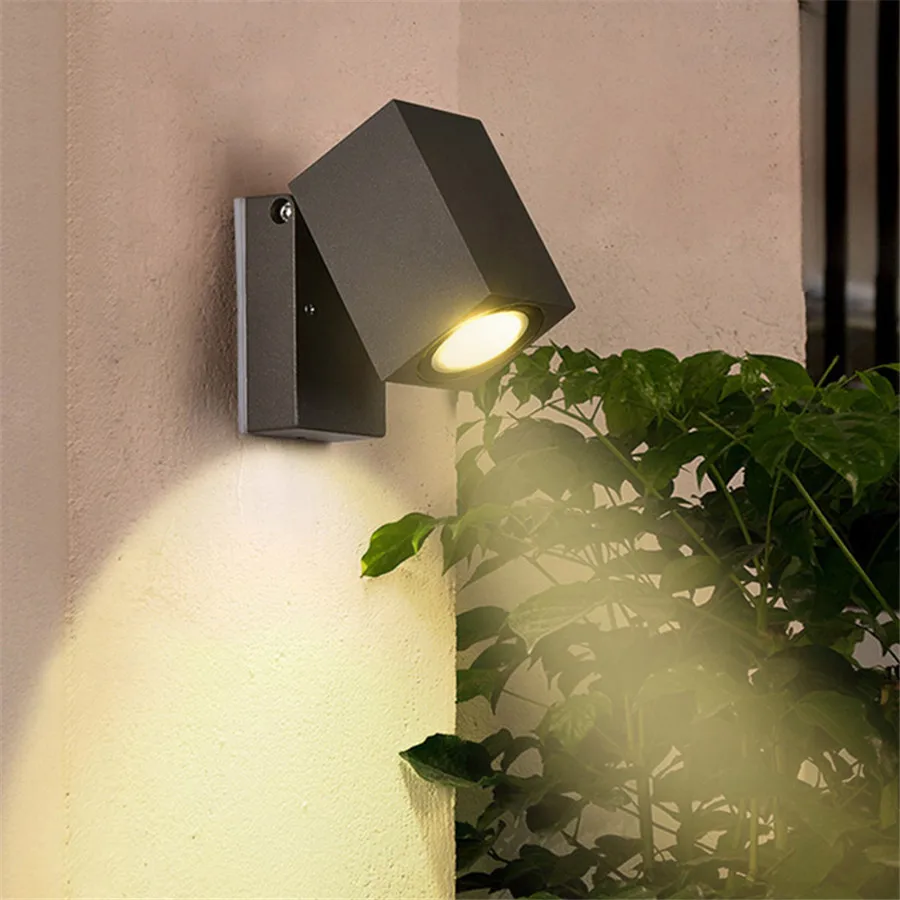 

Thrisdar GU10 Waterproof LED Wall Lamp 90 Degree Adjustable Outdoor Garden Porch Wall Light Villa Balcony Corridor Wall Sconces