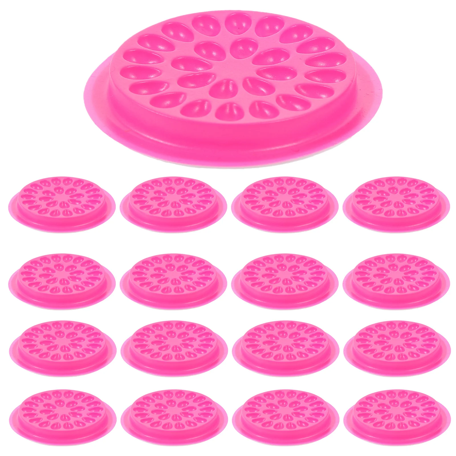 Bandeja de cílios em forma de flor, 20 peças, para enxertia, extensão, cola, armazenamento, rosado, leve, suporte de cílios, placa de mão, ferramenta de maquiagem