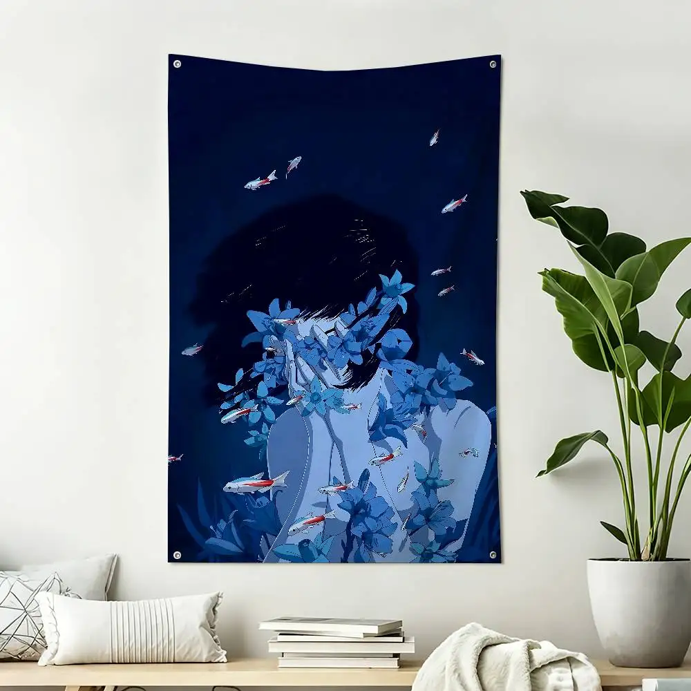 1997 Anime P-Perfect Blue Home Decor Vertical Flags Indoor Outdoor Hanging Decor for Bedroom Living Room Wall Decoration