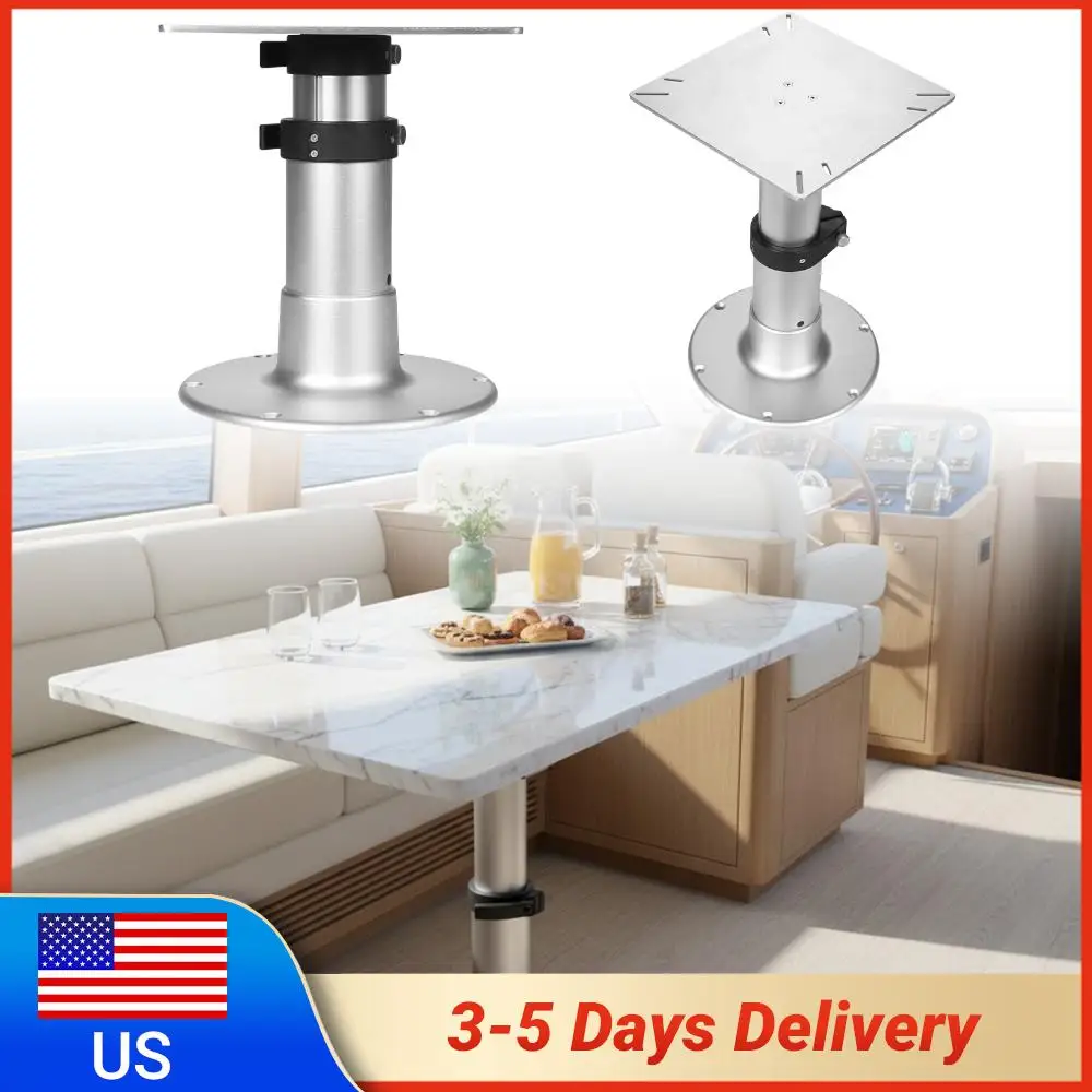 

Desk Leg Detachable 3-Level Telescopic RV Telescoping Table Stand Aluminum Alloy 13-28 Inch Height Range with Gas Lift for Yacht