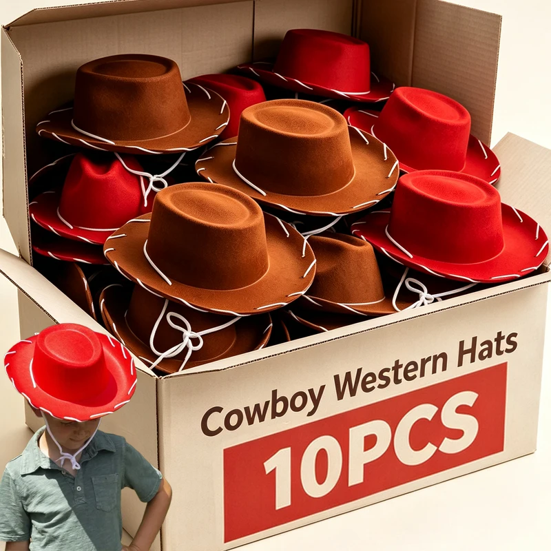 Chapeaux de cowboy western et bandanas pour enfants, accessoires de costume pour tout-petits, fête d'anniversaire à thème, déguisement d'Halloween