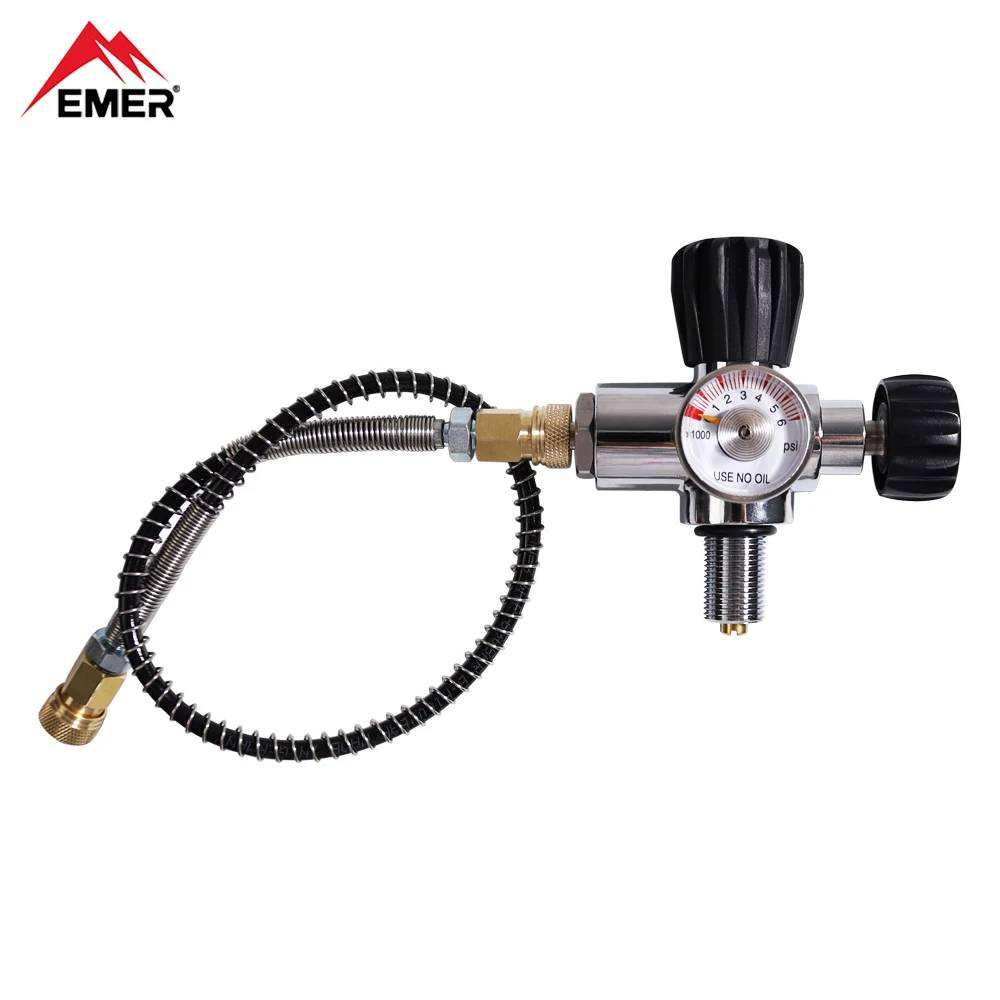 

EMER 6000PSI Fill Station HPA Cylinder Diving Station Scuba Tank Adapter Refill Connector with 50cm Full Spring Tube M18*1.5