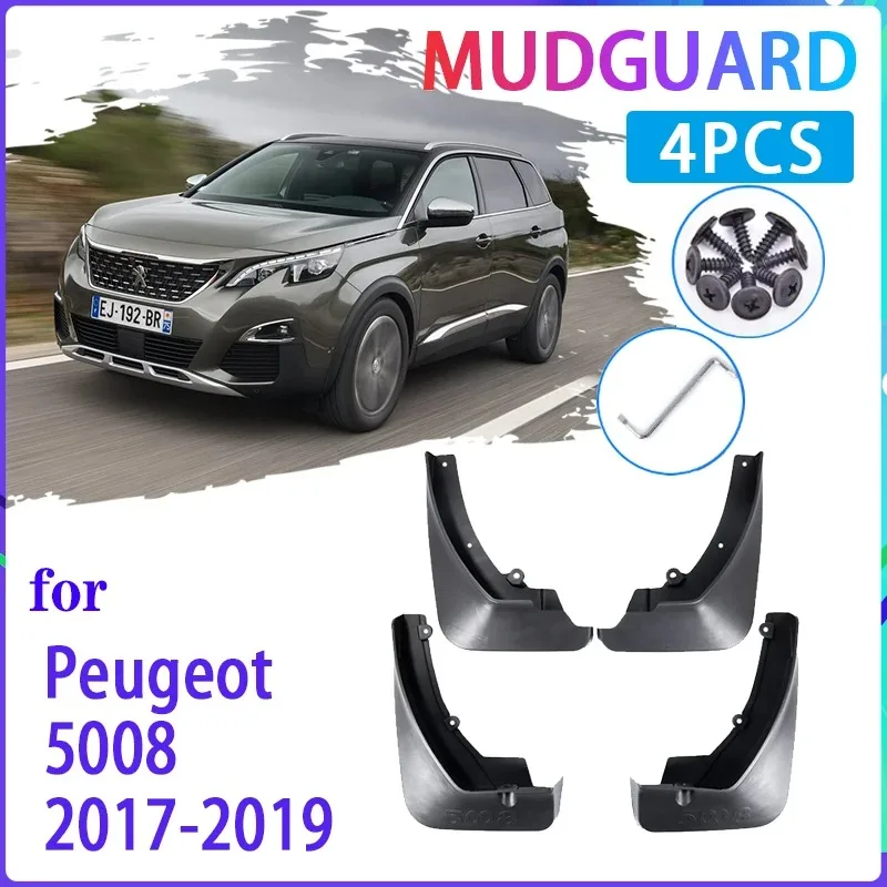 

4 PCS Car Mud Flaps for Peugeot 5008 2017 2018 2019 MK2 Mudguard Splash Guards Fender Mudflaps Auto Accessories