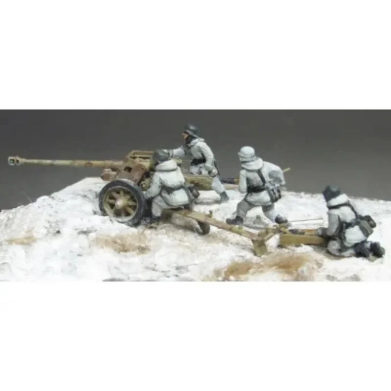 Kit de figuras de resina 1/72 GK Army, 7,5 cm, PaK40 crew 4 Soldiers (cañón no incluido), juguetes Diorama sin montar y sin pintar