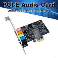 Pcie Sound Card 5.1 PCI Express Sound Effect Surround Card 3D Stereo Audio High Sound Performance PC Sound Card CMI8738 Chip