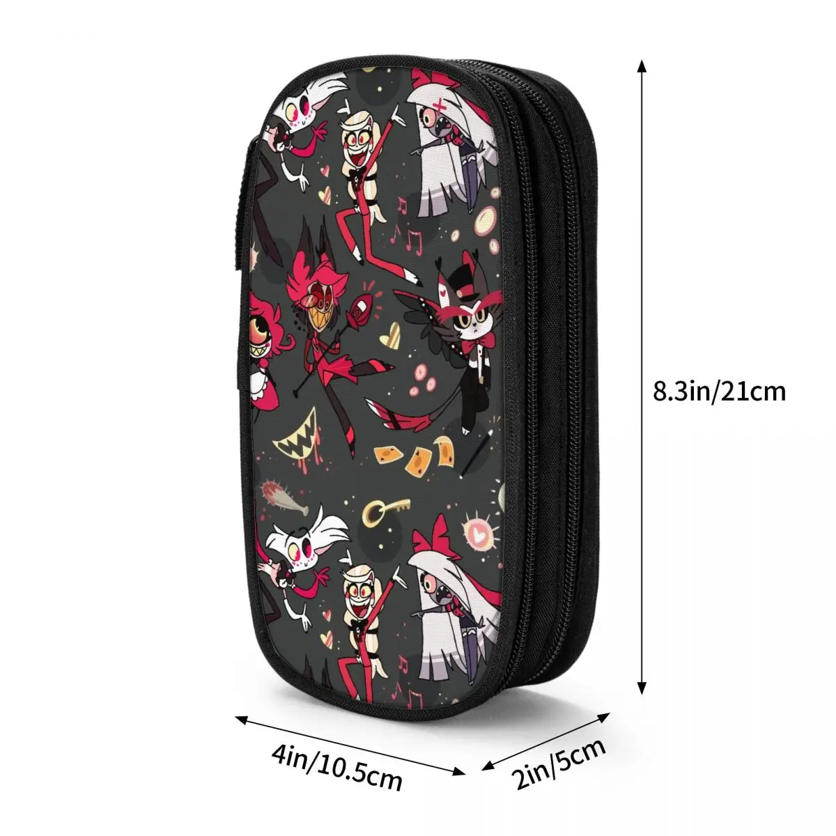 مقلمة VOX H-Hazbin Hotel Alastor Game مقلمة مدرسية بسحاب للأطفال صندوق أقلام محمول لطيف منظم قرطاسية