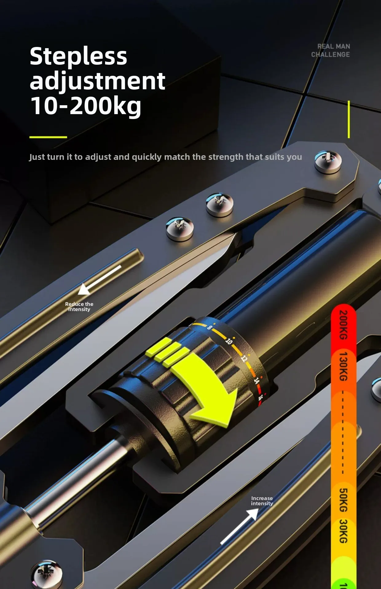 Hydraulisches Armkraftgerät für Männer, Verstellbare Armkraftstange, Heimfitnessgerät für Brust- und Armmuskeltraining – Detail 9