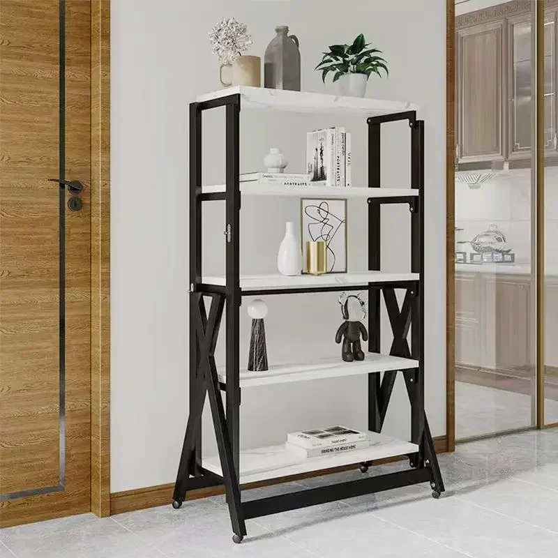 Folding Storage Holders Removable Table Multifunctional Organizer Shelf Metal Hanger Rack Kitchen Accessory Goods for Home