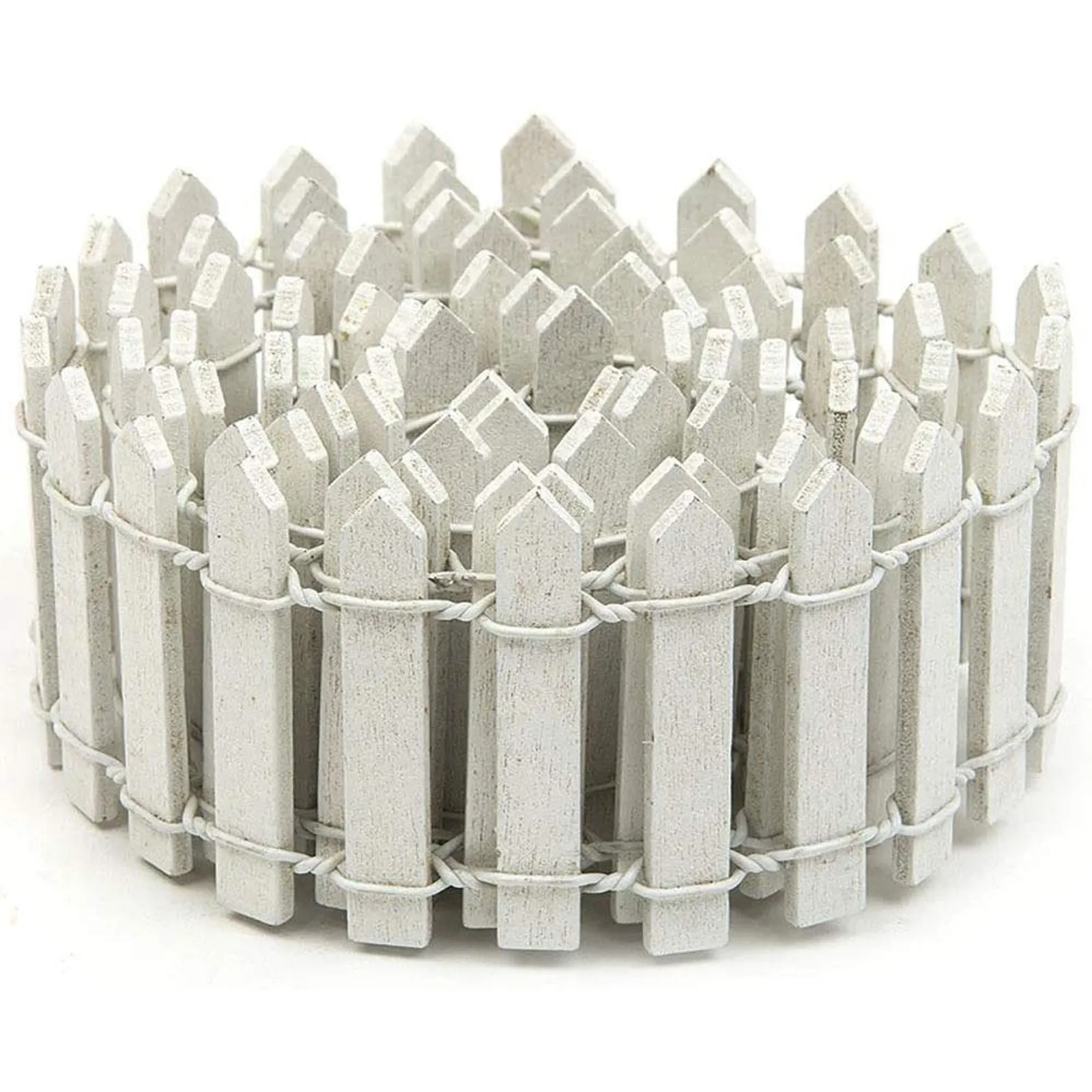 Mini valla blanca, planta en maceta, decoración, micropaisaje, paisajismo artesanal, jardín en miniatura, casa de juguete (100 x 3 cm, blanco)