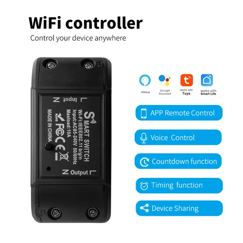 Imagen 2 del producto Tuya interruptor inteligentes wifi ,  control bidireccional, temporizador Universal, funciona con luz LED,compatible con Alexa y Google