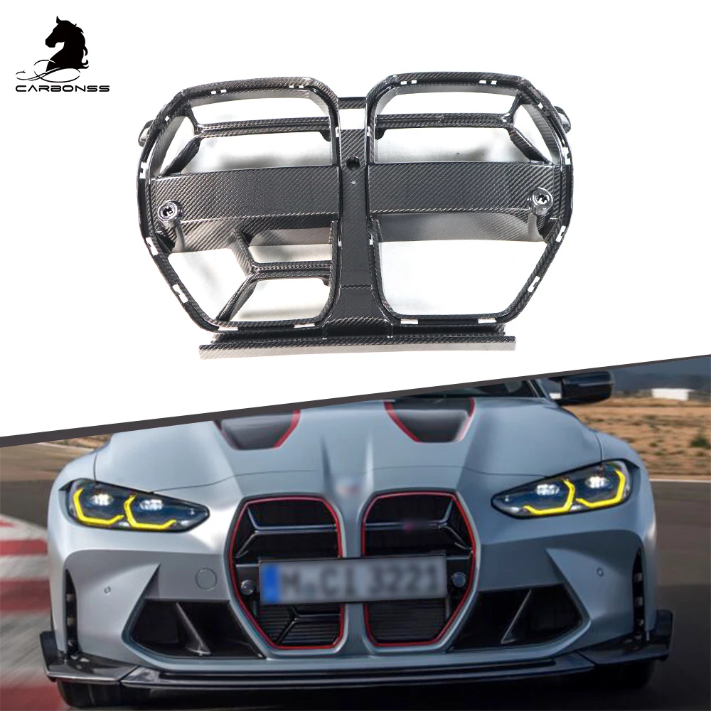 M3 G80 CSL Type With ACC Dry Carbon Fiber Front Bumper Grille For BMW G80 M3 G82 M4 Front Grill 2021+