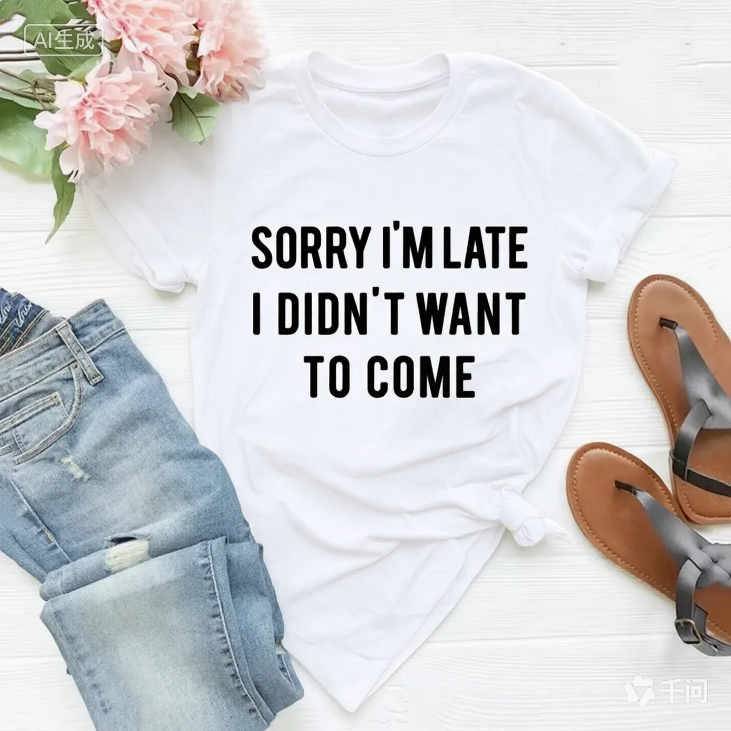 Danqiyoyo Introvert Sorry I m Late I Didn t Want To Come Funny Short Sleeved Round Neck Y2k Tshirt men Clothing New in Top 27440