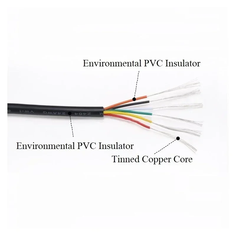 2/5/10M PVC UL2464 Sheathed Wire Cable 28 26 24 22 20 18 16 AWG Copper Signal 2 3 4 5 6 7 8 10 Core Soft Electronic Audio Wire