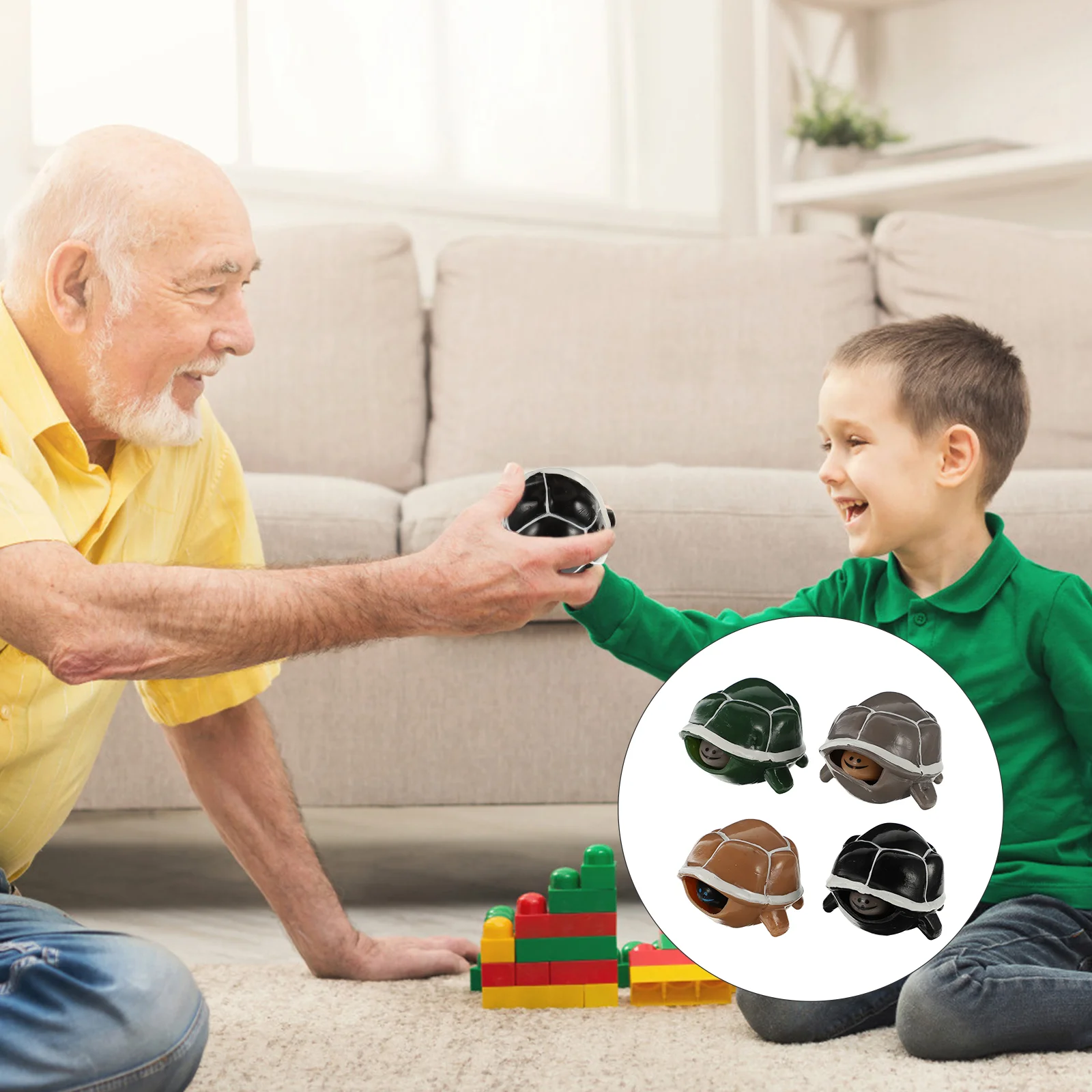 4 Pcs Squeeze Stretchy Simulation Squeeze Toy Turtle Toy Plaything for Interviews Exams Dates Parties