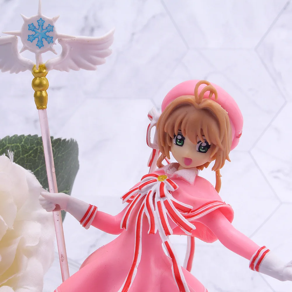 Anime Niedliche Rosa Card Captor SAKURA Actionfiguren Modelle PVC-Figur Modell Auto Tortendekoration Zauberstab Mädchen Spielzeug Geschenk – Detail 4