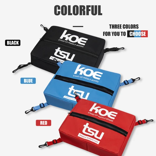 Imagen 2 del producto KOETSU Bolsa para cubierta de tabla de remo: almacenamiento de malla elástica para SUP/Kayak, negro/rojo/azul (15,75x11,81 pulgadas)