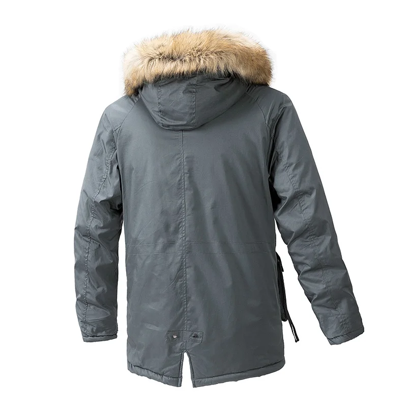 New Men\'s Winter Jackets Thick Hooded Fur Collar Parka New Male Fashion Coats Padded Mens Thicken Outwear Cotton Clothing